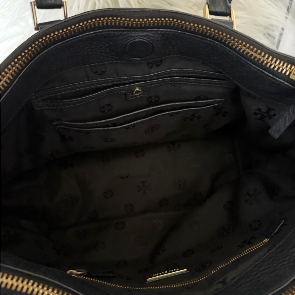Tory Burch Black Pebbled Leather Satchel - Picture 6 of 9